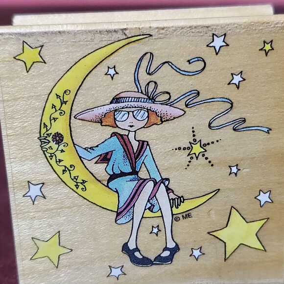 Mary Engelbreit On the Moon Rubber Stamp - Picture 2 of 5